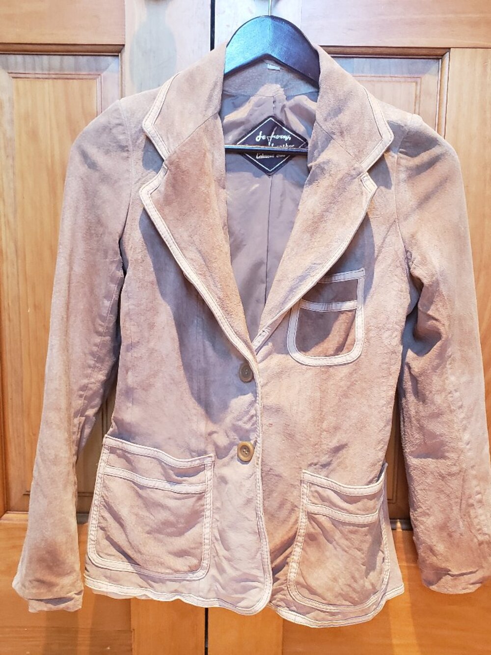 Vintage de ferny's Brown Suede Leather Jacket Blazer Pockets Women's S/M